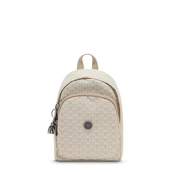 Kipling Delia Compact Printed Convertible Ryggsekk Beige | NO 1655UZ